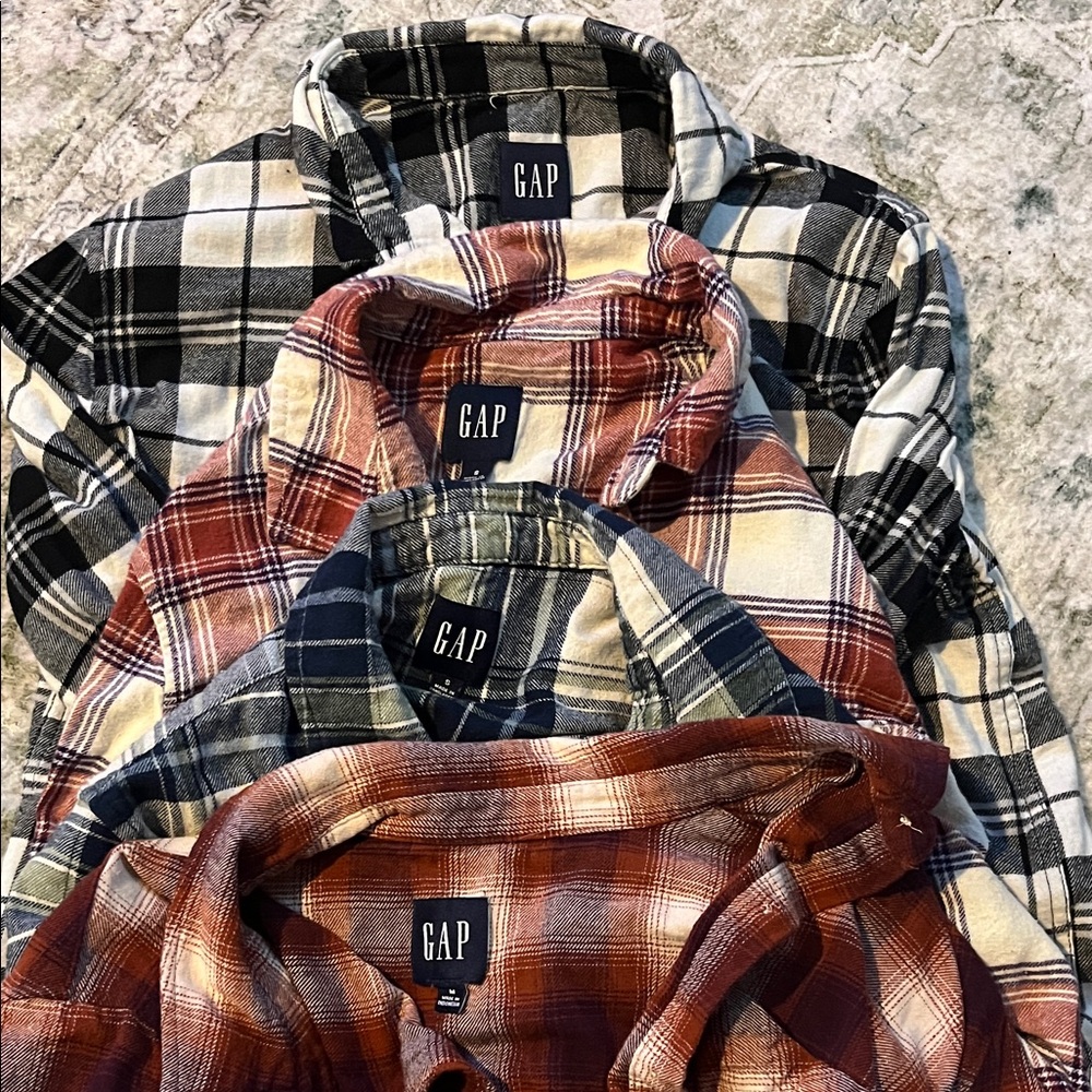 GAP Multi-Color Plaid Flannel Shirt Collection